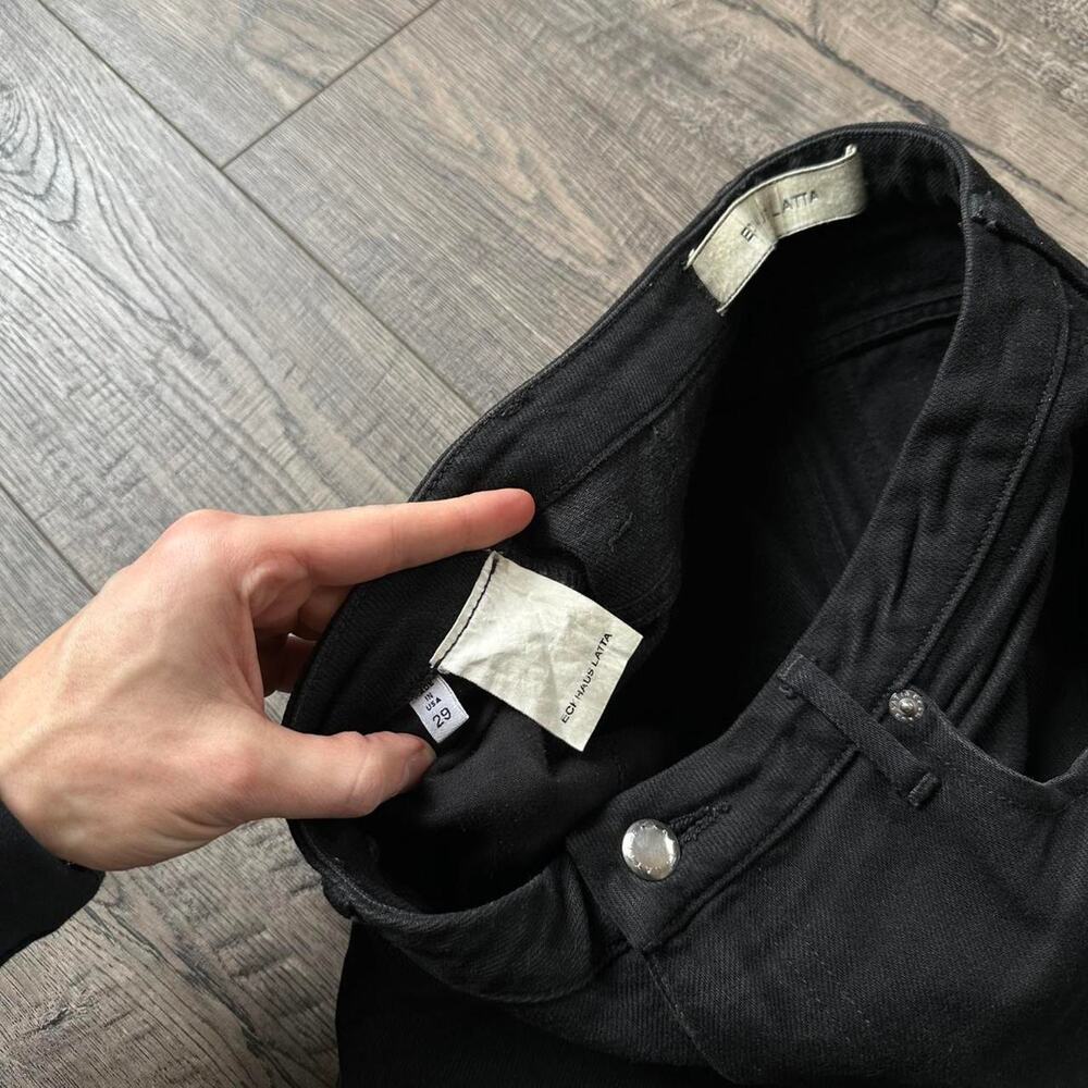 Black Basic Designer Eckhaus Latta Denim Wide Leg… - image 4